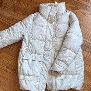 lululemon Light Gray Quilted Puffer Coat